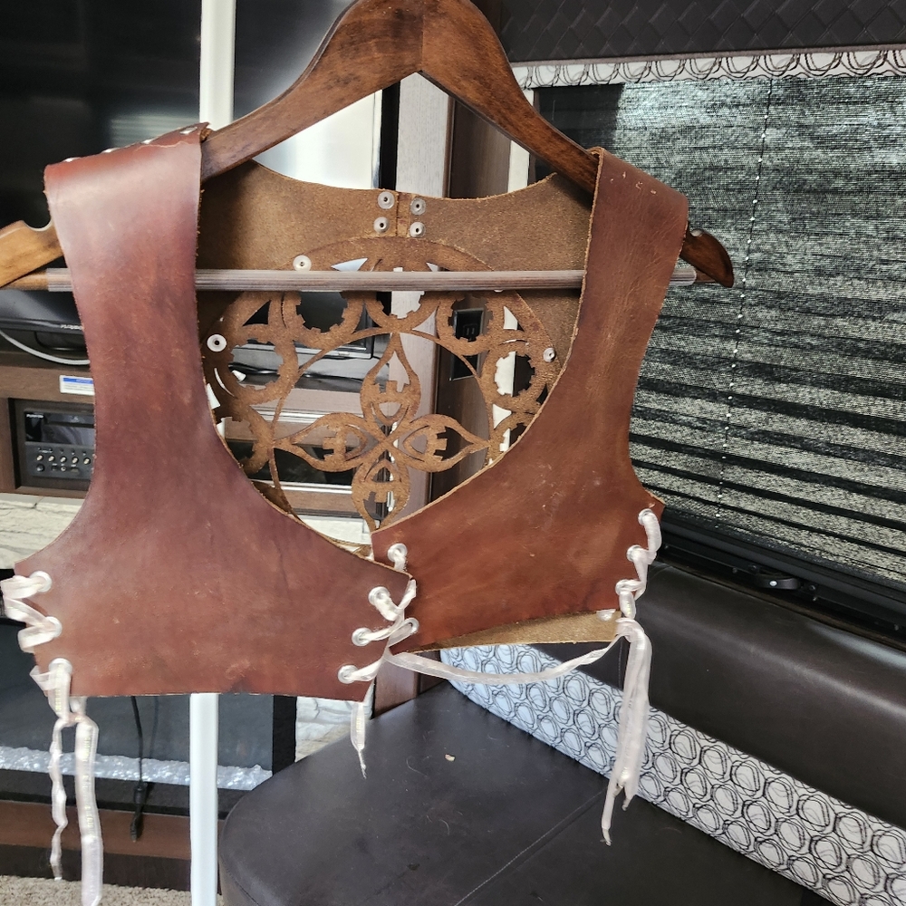 Leather crop vest